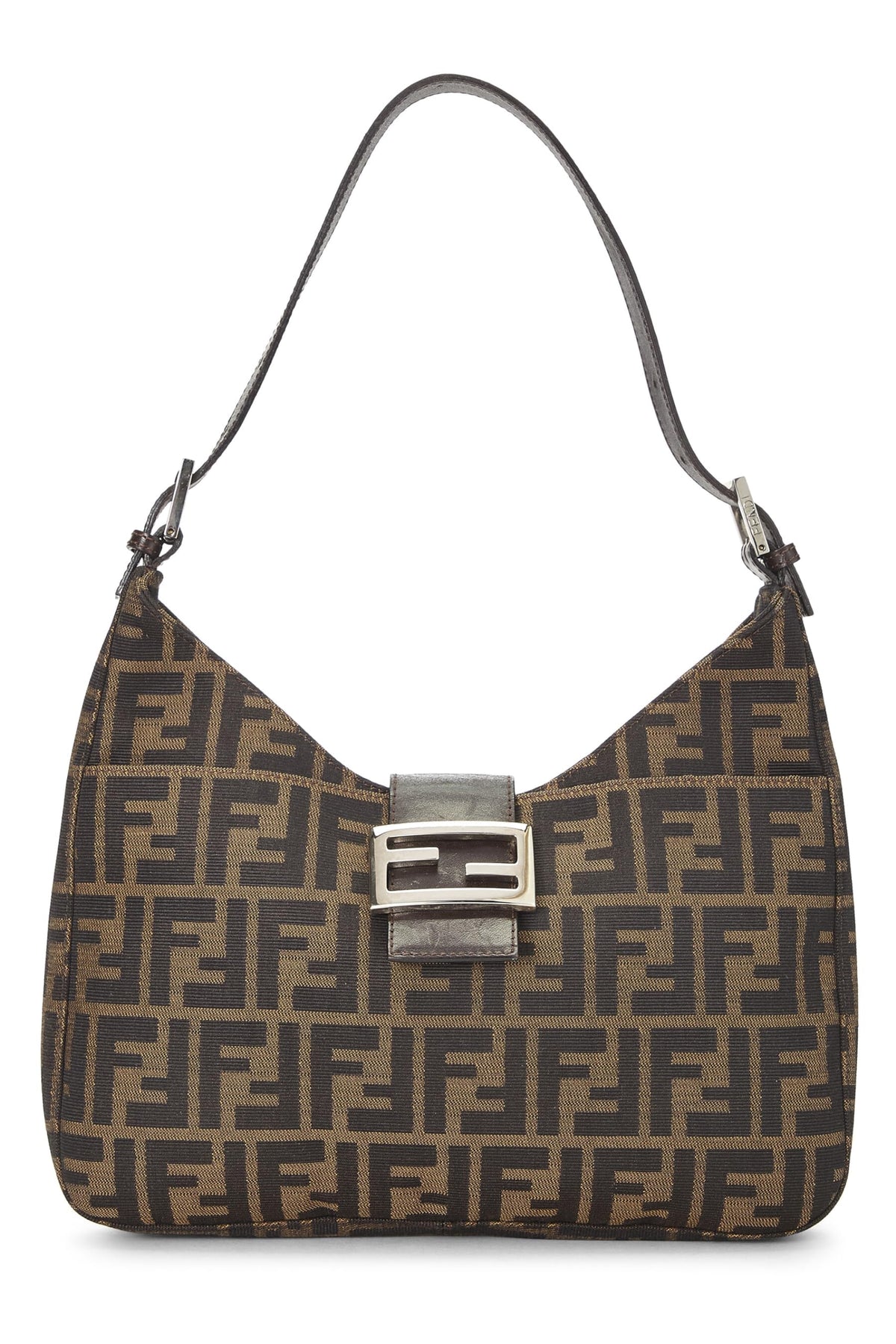 Fendi,  Brown Zucca Canvas Shoulder Bag, Brown