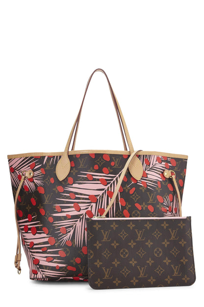 Louis Vuitton,  Pink Monogram Canvas Jungle Dots Neverfull MM NM, Pink