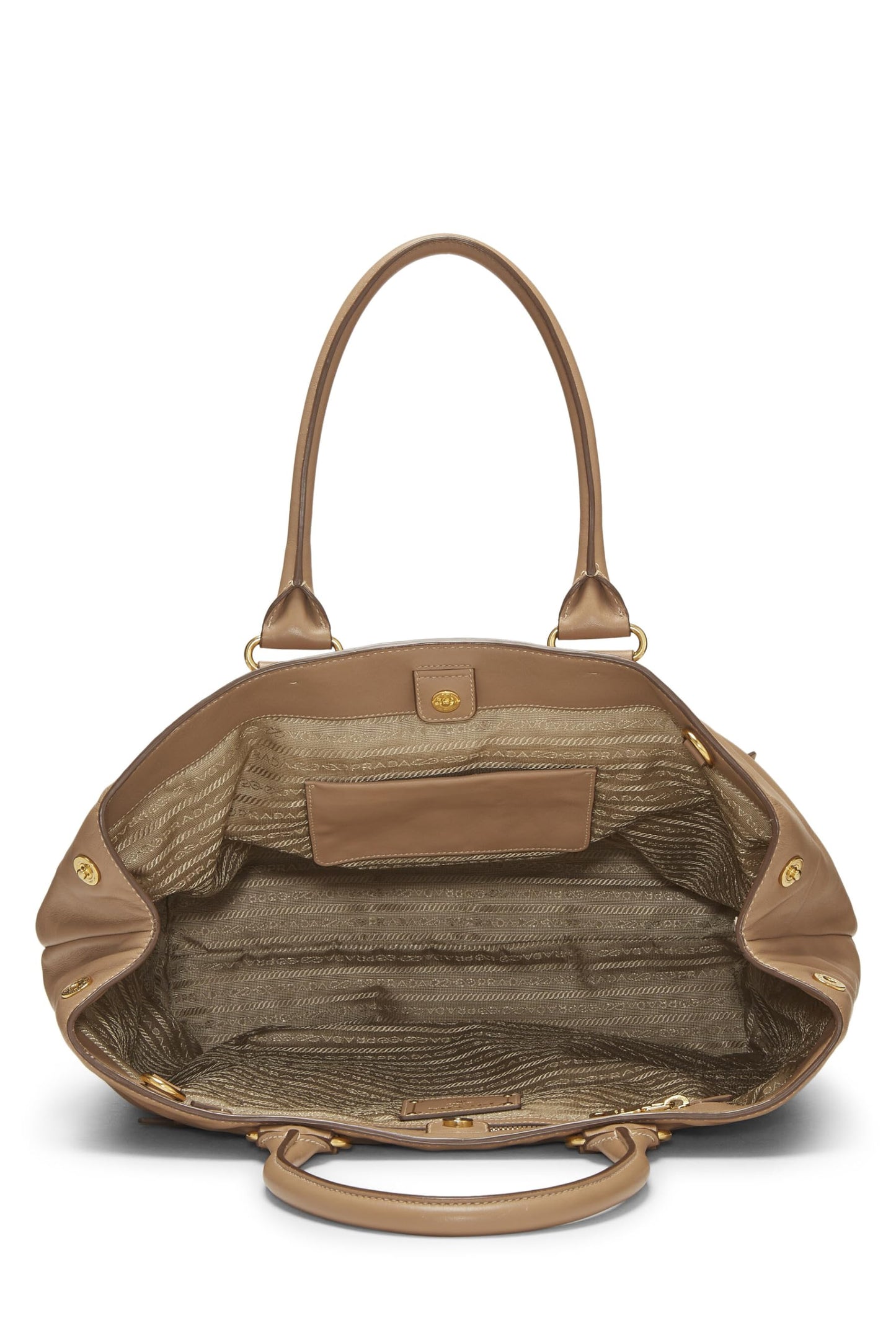 Prada,  Brown Soft Calfskin Tote, Brown
