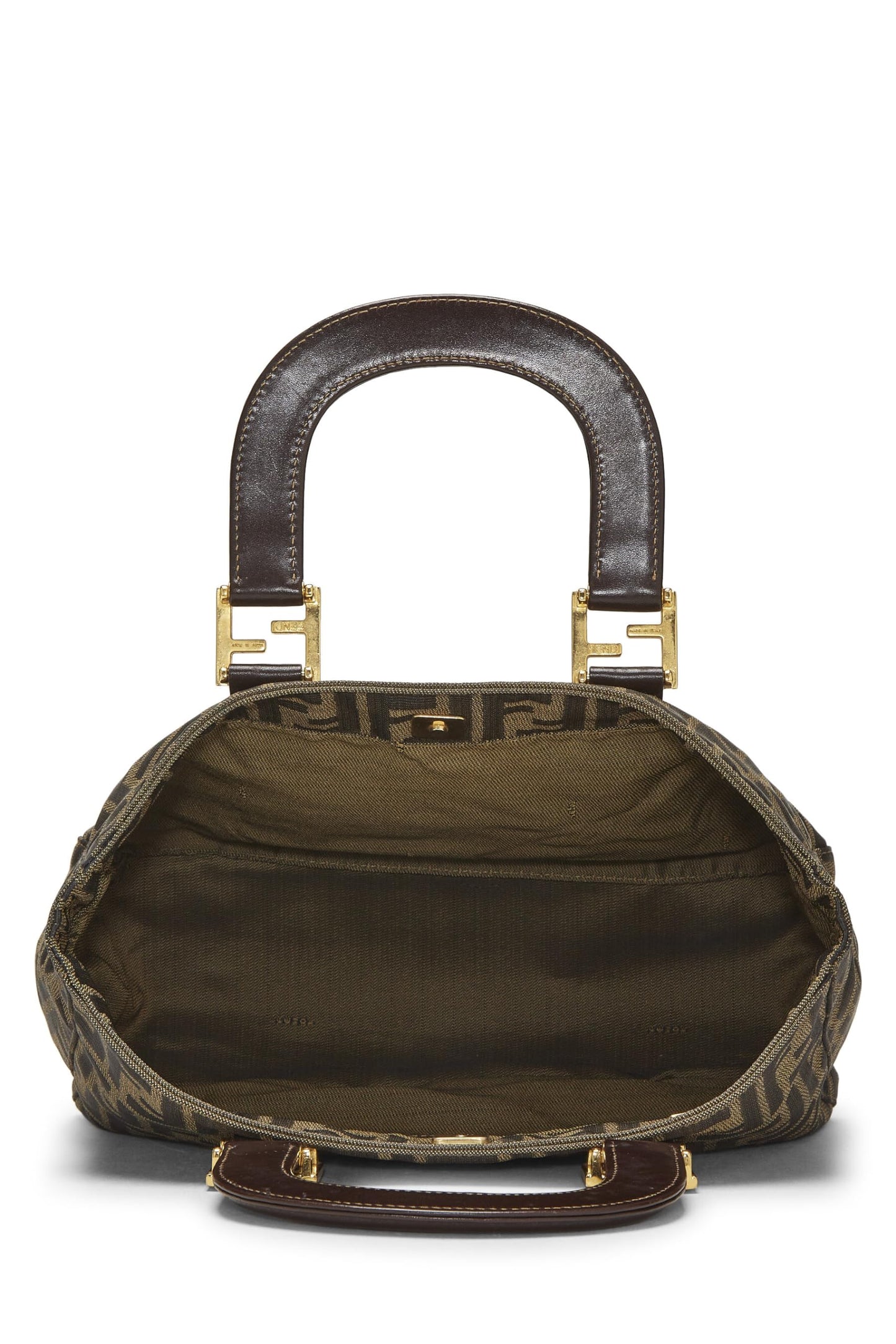 Fendi,  Brown Zucca Canvas Handbag Small, Brown