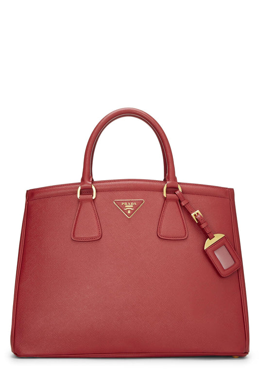 Prada,  Red Saffiano Galleria Tote Large, Red