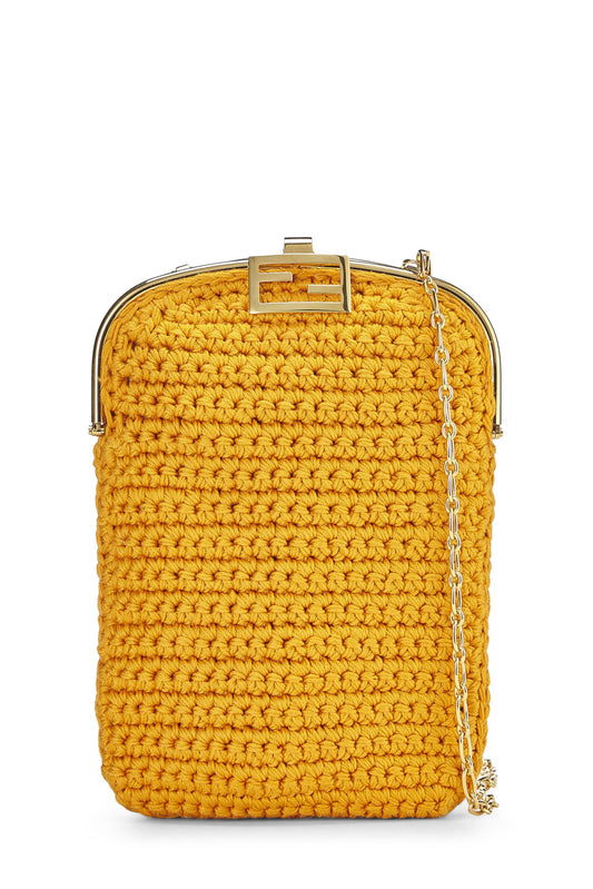 Fendi,  Orange Woven Phone Bag, Orange