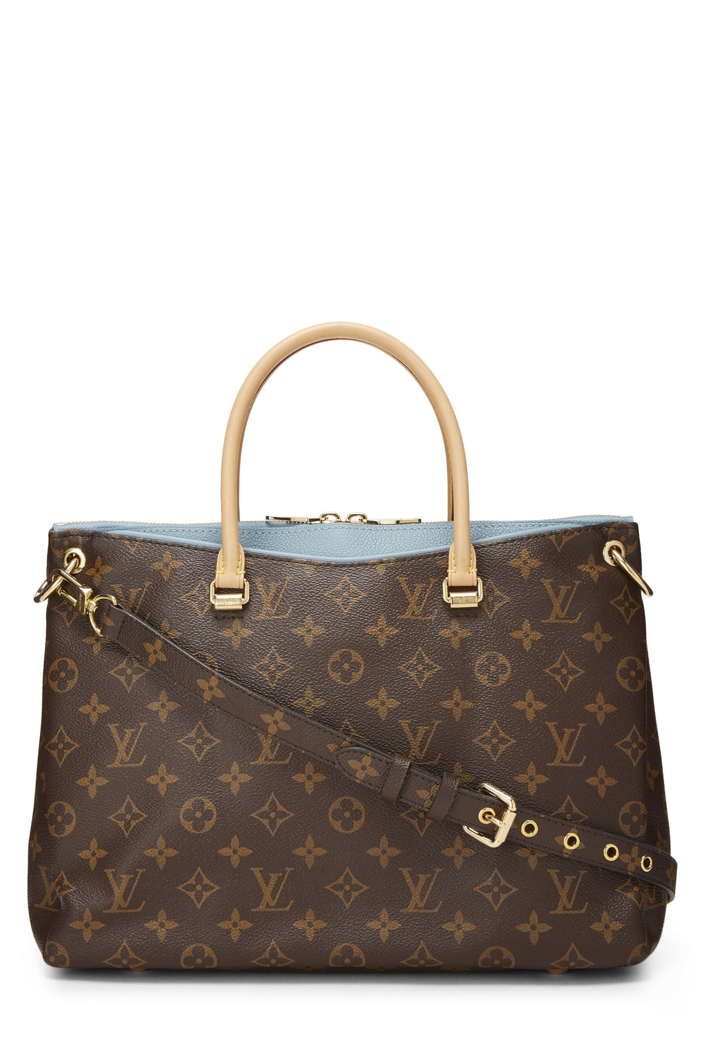 Louis Vuitton,  Blue Monogram Canvas Pallas, Blue