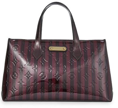 Louis Vuitton,  Griotte & Amarante Monogram Vernis Rayures Wilshire PM, Purple