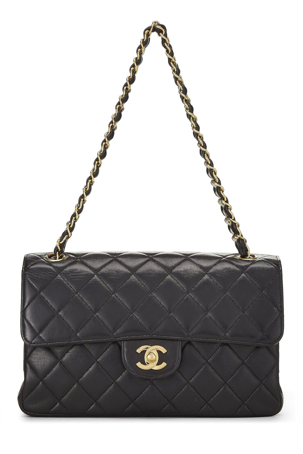 Chanel,  Black Quilted Lambskin Double Sided Classic Flap Medium, Black