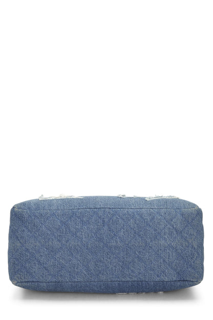 Chanel,  Paris-Egypt Blue Denim & Shearling Hieroglyph Shopping Tote, Blue