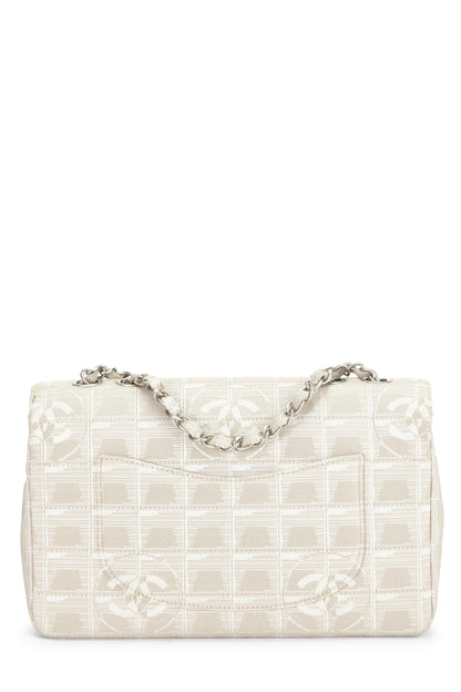 Chanel,  Beige Nylon Travel Line Half Flap Medium, Beige