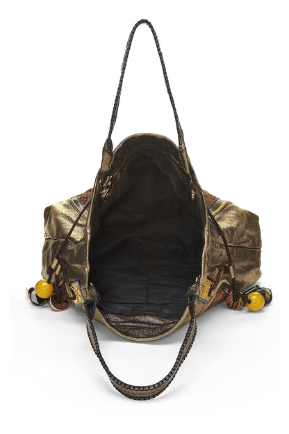 Louis Vuitton,  Gold Leather & Monogram Canvas Sunbird Tote, Gold