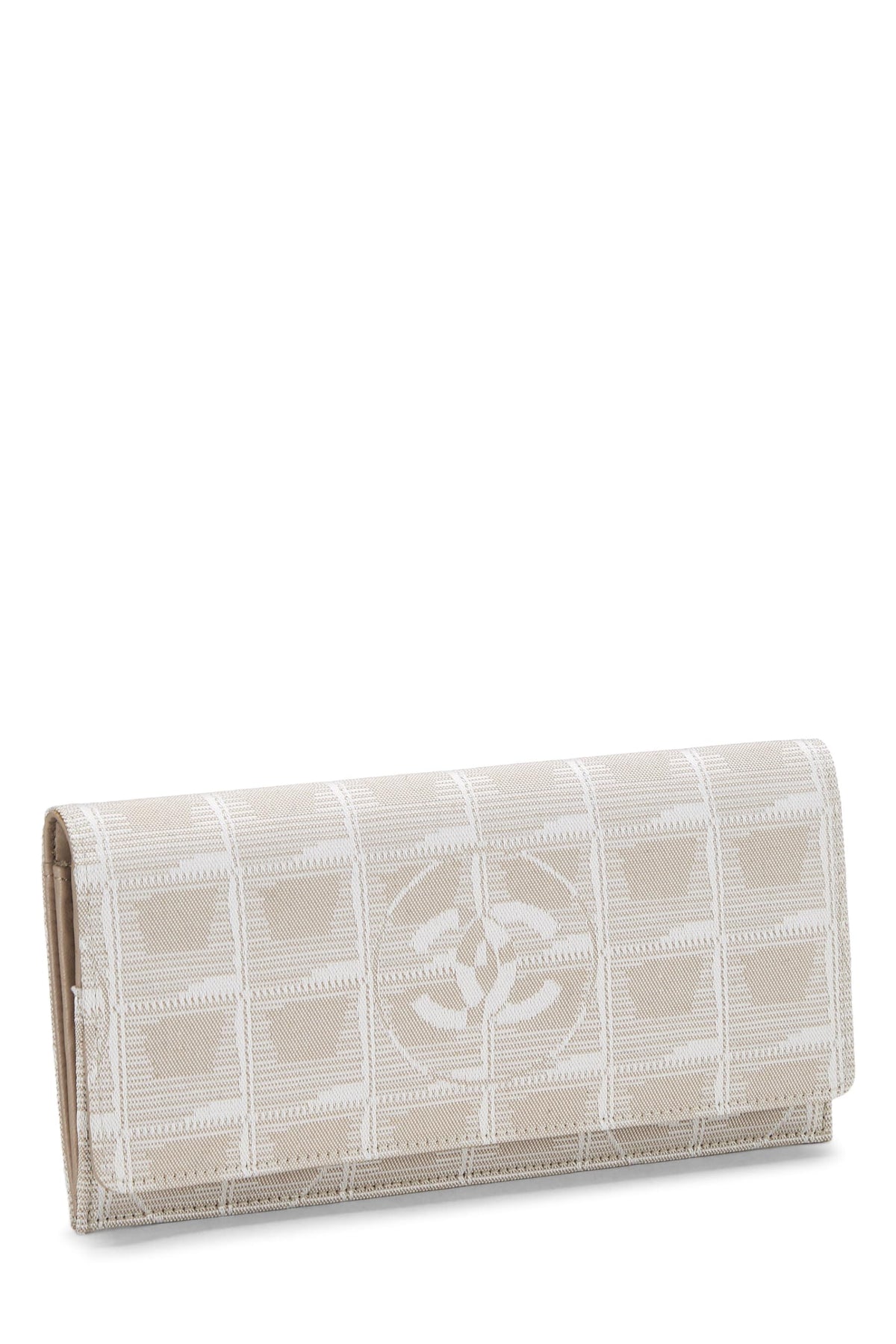Chanel,  Beige Nylon Travel Line Long Wallet, Beige