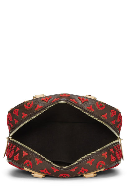 Louis Vuitton,  Red Monogram Tuffetage Deauville Cube, Red
