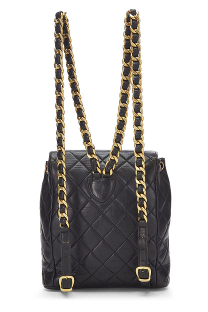 Chanel,  Black Quilted Lambskin 'CC' Classic Backpack Small, Black