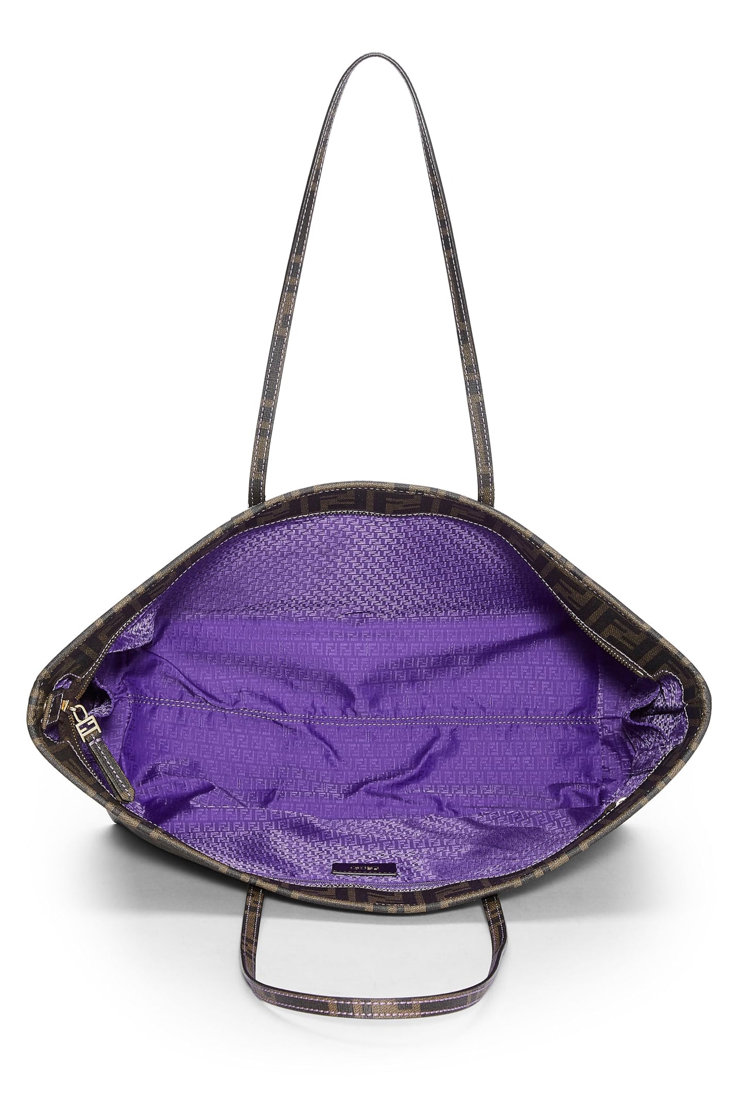 Fendi,  Purple Zucca Coated Canvas Roll Tote, Purple