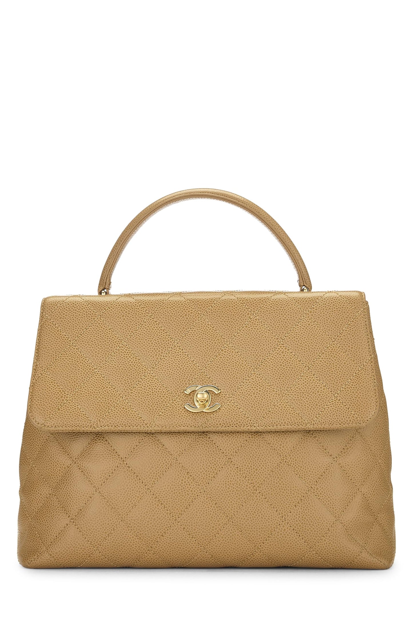 Chanel,  Beige Quilted Caviar Kelly, Beige