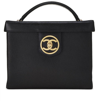 Chanel,  Black Caviar Circle 'CC' Vanity Large, Black