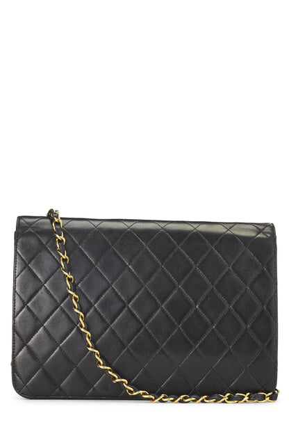 Chanel,  Black Quilted Lambskin Ex Flap Medium, Black