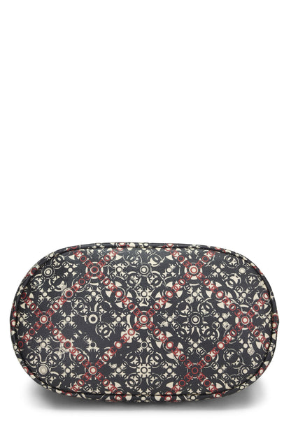 Chanel,  Black Coated Canvas Optic Coco Bowler Medium, Black