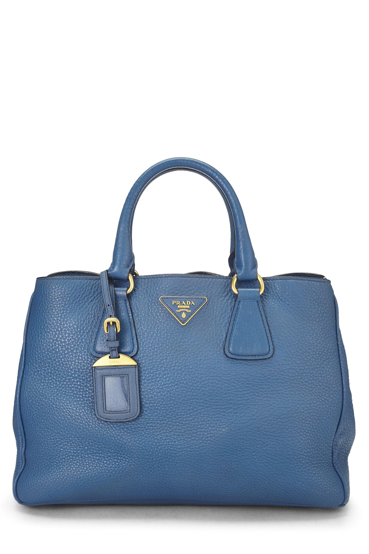 Prada,  Blue Vitello Daino Convertible Handbag, Blue