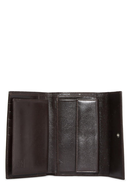 Fendi,  Brown Zucca Canvas Long Wallet, Brown