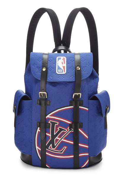 Louis Vuitton,  Blue Taurillon NBA Christopher Backpack MM, Blue