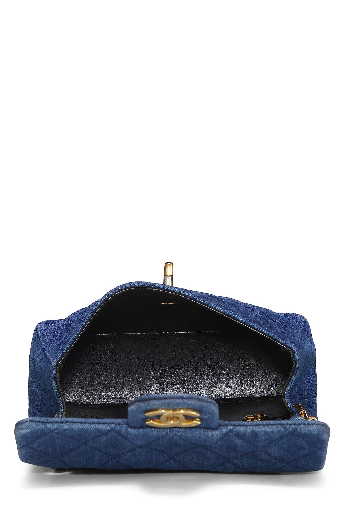 Chanel,  Blue Denim Half Flap Mini, Blue