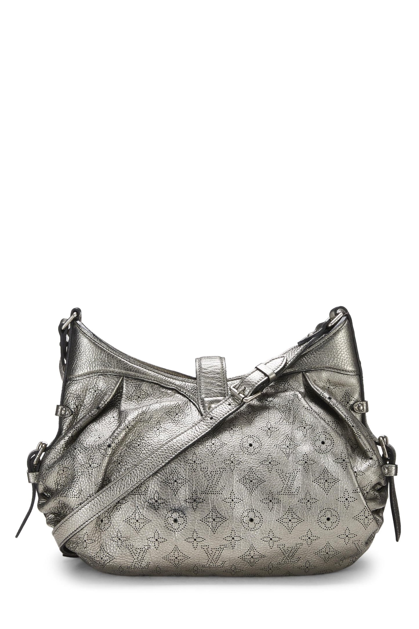 Louis Vuitton,  Silver Monogram Mahina Leather Hobo XS, Silver