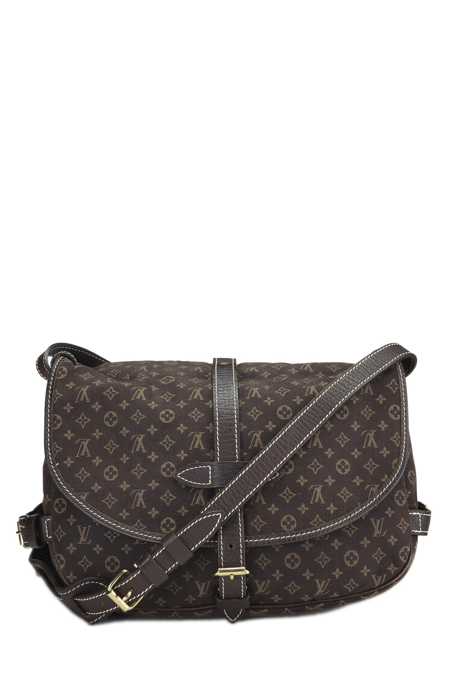 Louis Vuitton,  Brown Monogram Mini Lin Saumur 30, Brown