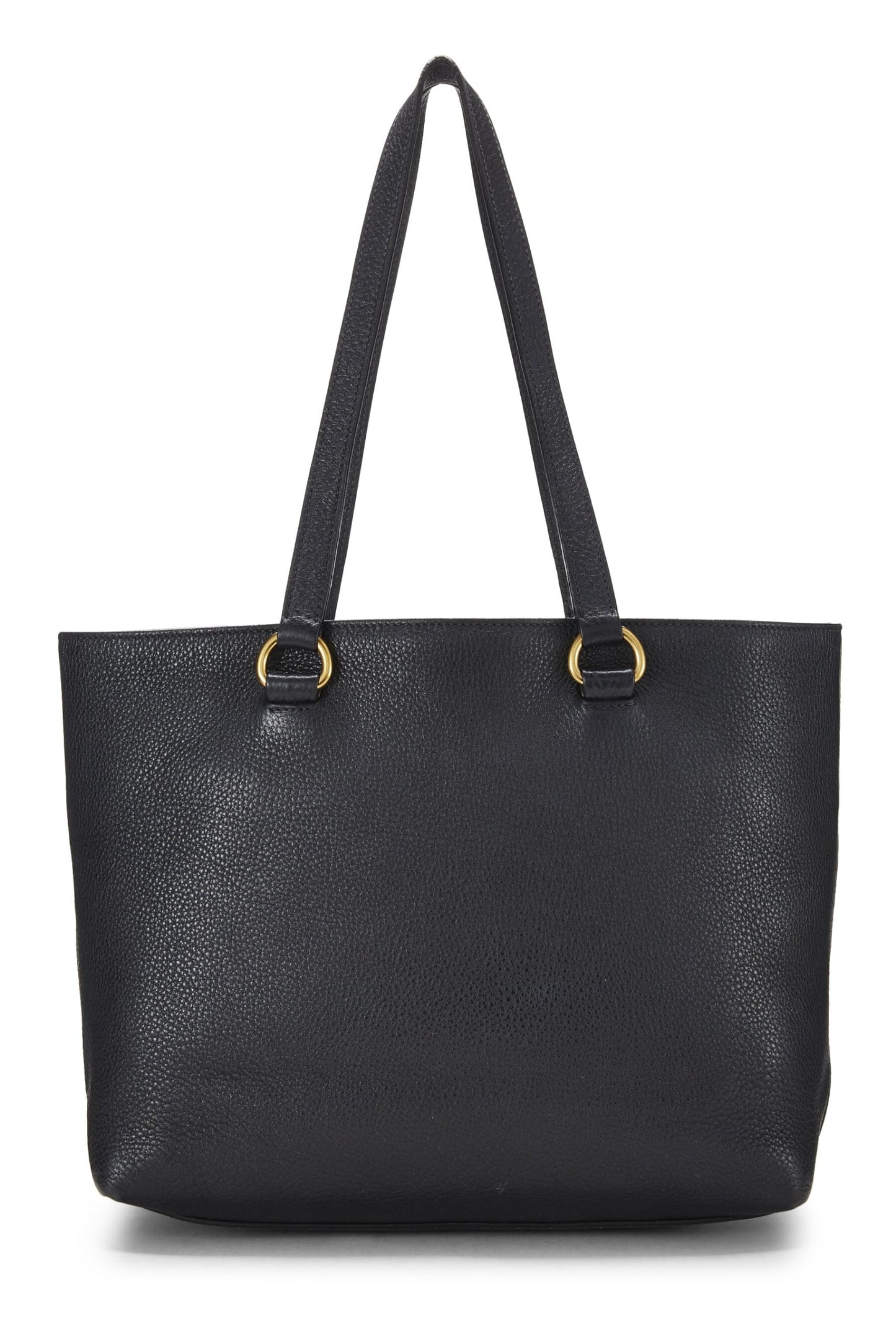 Prada,  Black Vitello Daino Logo Tote, Black