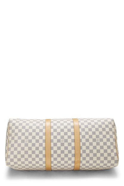 Louis Vuitton,  Damier Azur Keepall 50, White