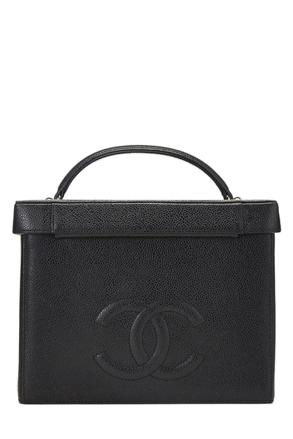 Chanel,  Black Caviar Circle 'CC' Vanity Large, Black