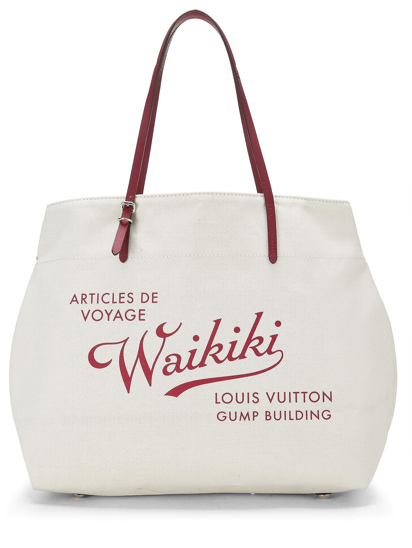 Louis Vuitton,  White Canvas Capri Articles De Voyage Cabas Tote GM, White