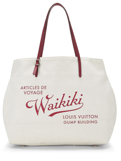 Louis Vuitton,  White Canvas Capri Articles De Voyage Cabas Tote GM, White