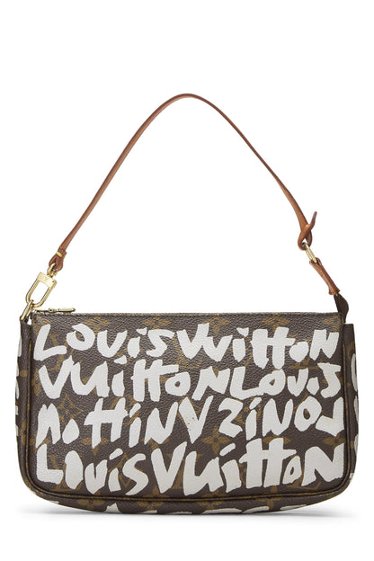 Louis Vuitton,  Stephen Sprouse x Louis Vuitton Grey Monogram Graffiti Pochette Accessories, Grey