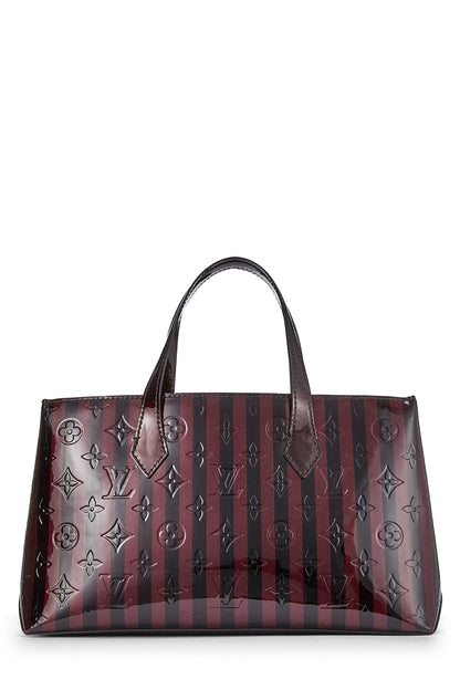 Louis Vuitton,  Griotte & Amarante Monogram Vernis Rayures Wilshire PM, Purple