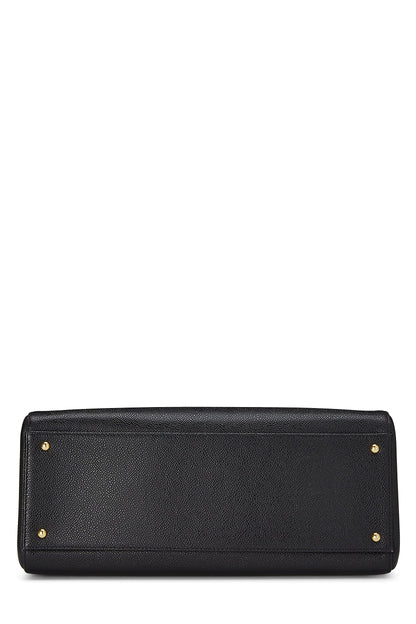Chanel,  Black Caviar Zip Tote Small, Black