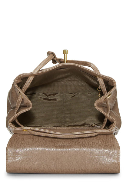 Chanel,  Beige Caviar 3 CC Backpack Small, Beige