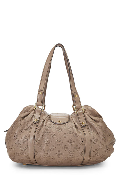 Louis Vuitton,  Gris Pearl Monogram Mahina Leather Lunar PM , Beige