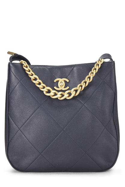 Chanel,  Navy Calfskin Stitched Easy Mood Hobo, Navy