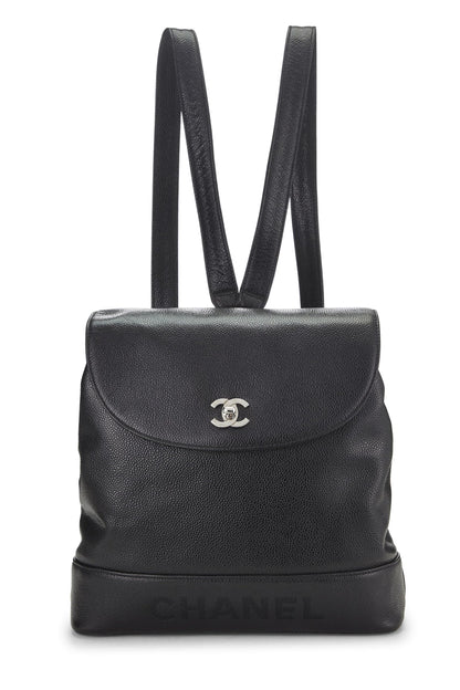 Chanel,  Black Caviar 'CC' Backpack, Black