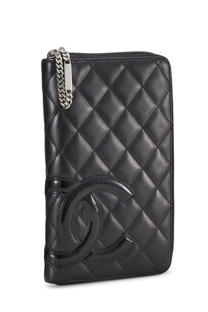 CHANEL,  Black Quilted Calfskin Cambon Ligne Travel Wallet, Black