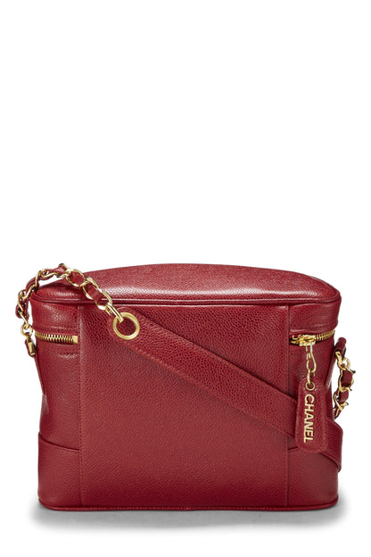 Chanel,  Red Caviar 3 'CC' Binocular Bag Medium, Red