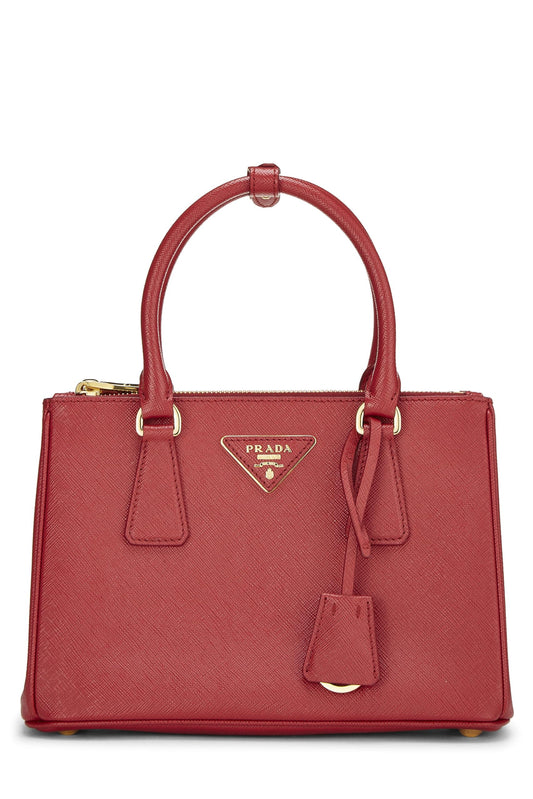 Prada,  Red Saffiano Galleria Tote Small, Red