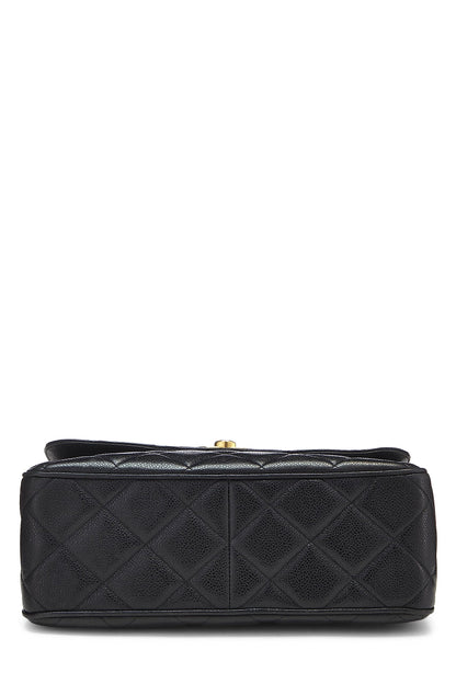 Chanel,  Black Caviar Big CC Square Flap Large, Black