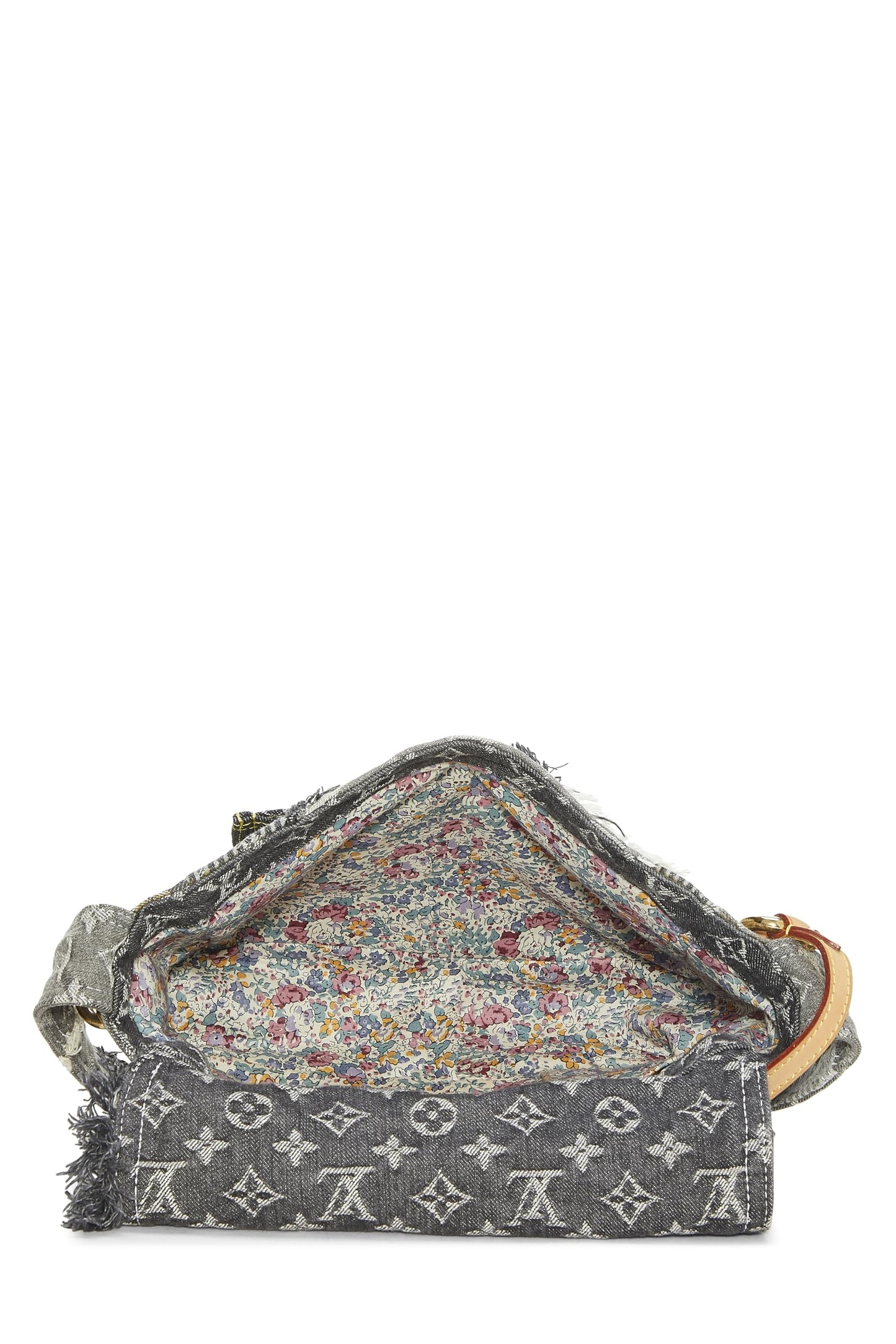 Louis Vuitton,  Black Monogram Denim Patchwork Posty, Black