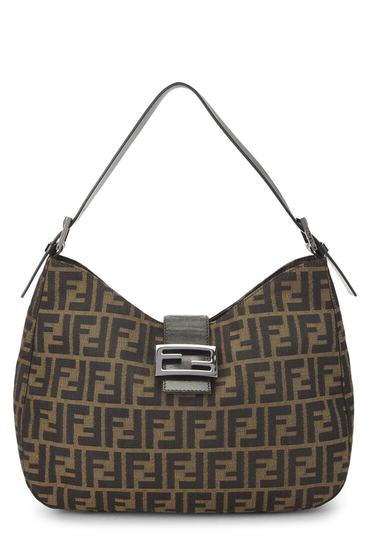 Fendi,  Brown Zucca Canvas Shoulder Bag, Brown