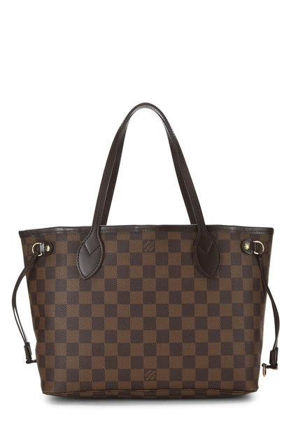 Louis Vuitton,  Damier Ebene Neverfull PM, Brown