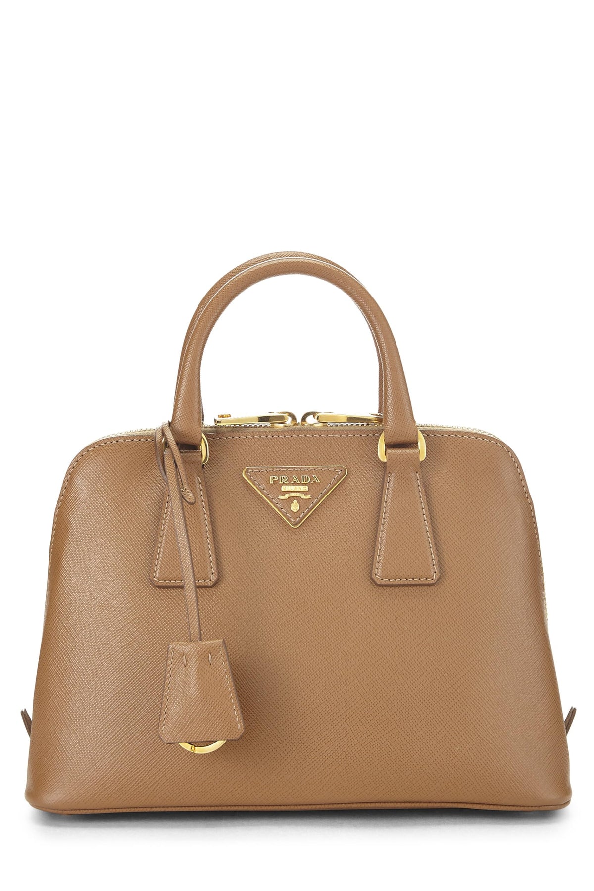 Prada,  Brown Saffiano Lux Handbag Mini, Brown