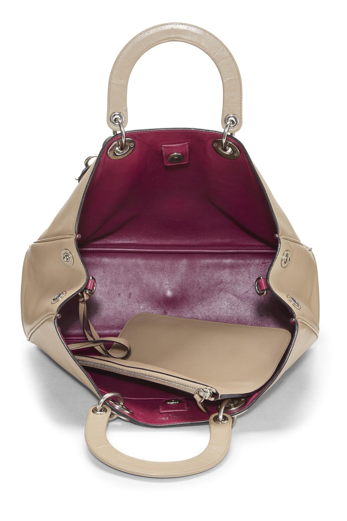 Dior, Beige Leather Diorissimo Medium, Beige