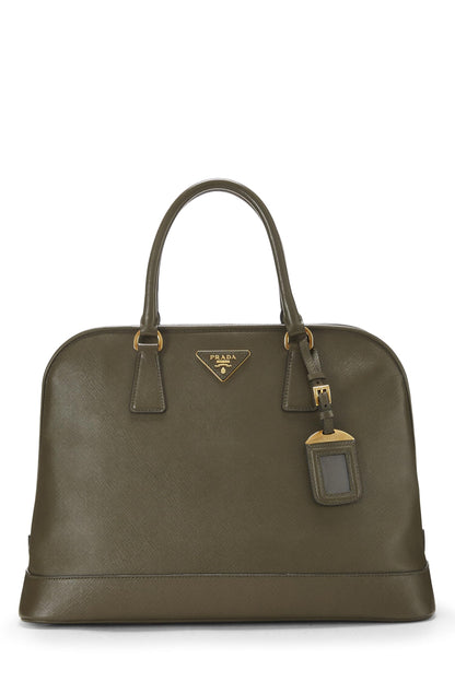 Prada,  Green Saffiano Dome Tote, Green