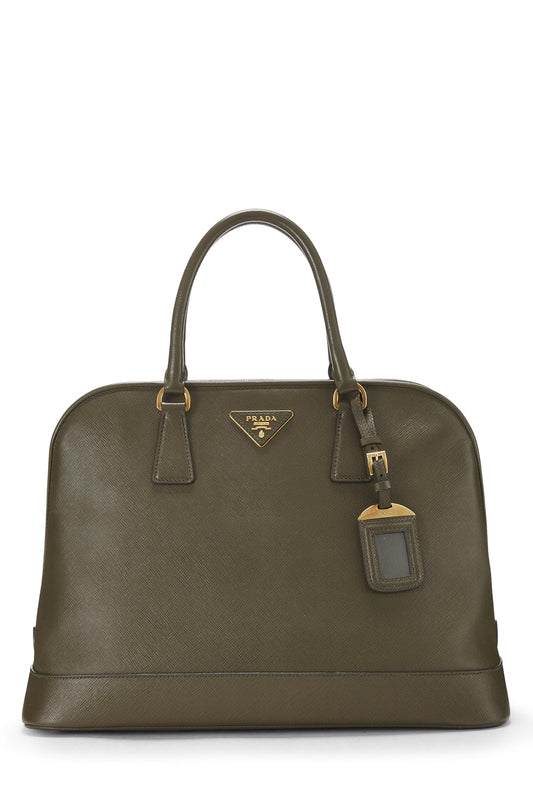 Prada,  Green Saffiano Dome Tote, Green