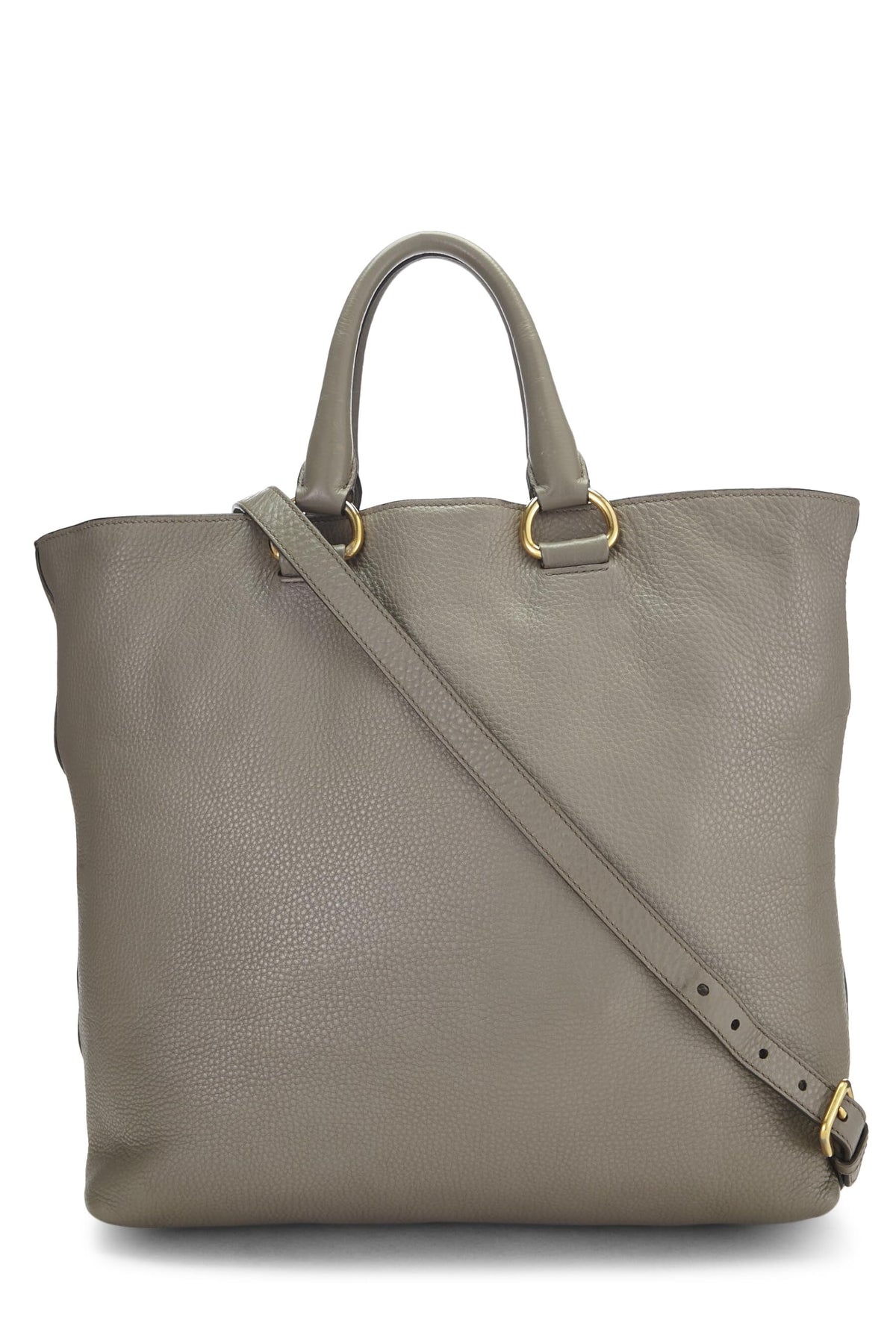 Prada,  Grey Vitello Daino Shopping Tote, Grey